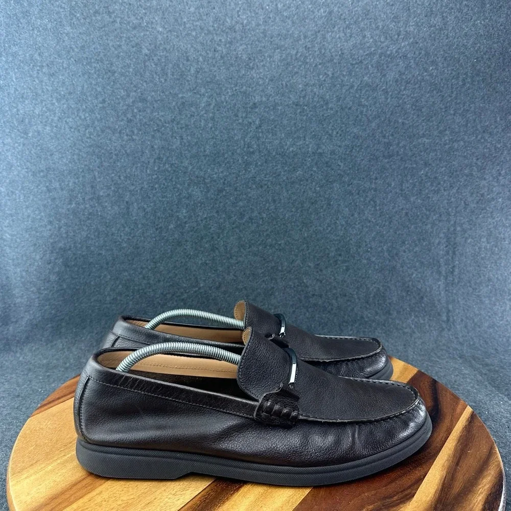 Hugo Boss Brown Leather Sienne Bit Dress Mens Loafers Buckle Formal Casual Sz 13